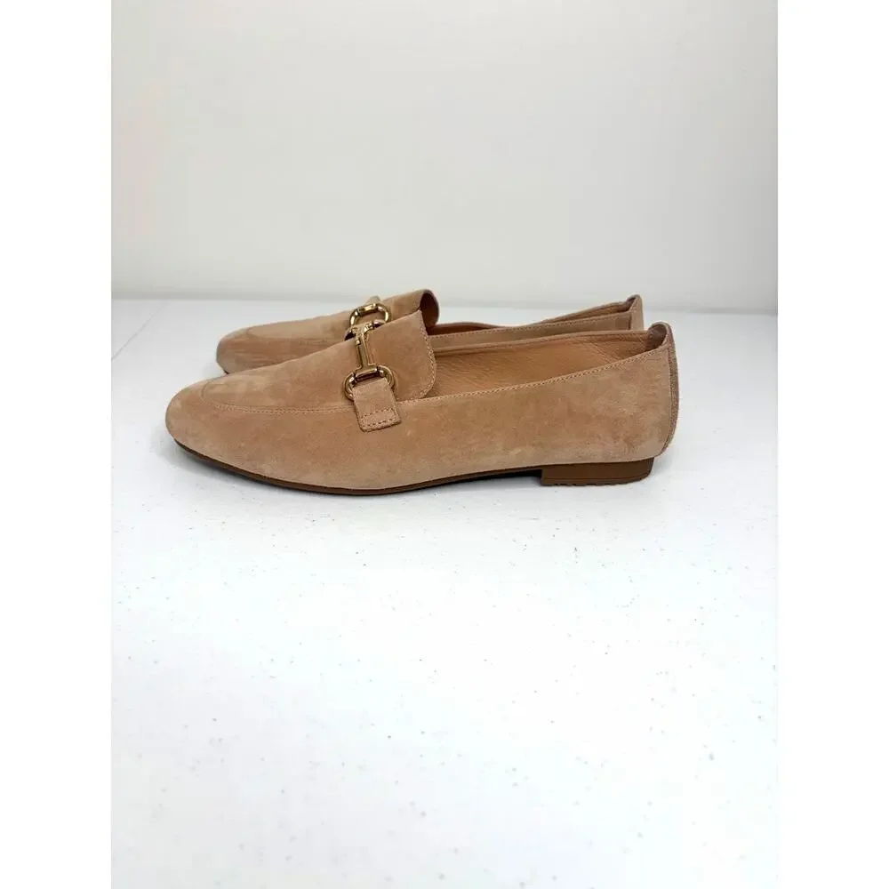 Joie Suede Horsebit Loafers Women's Sz 7.5 Tan Classic Chic Preppy Career